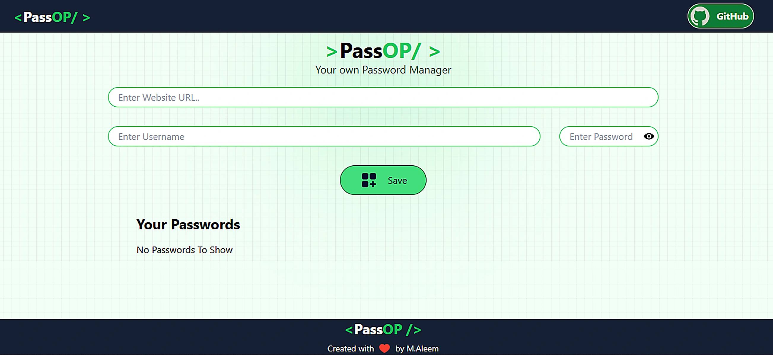 PassOP – Password Manager main screenshot